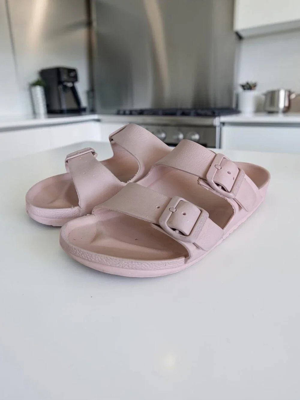 Birkenstock Two-Buckle Slide Sandals - Light Pink